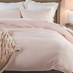 Pottery Barn Belgian Flax Linen Duvet and Shams
